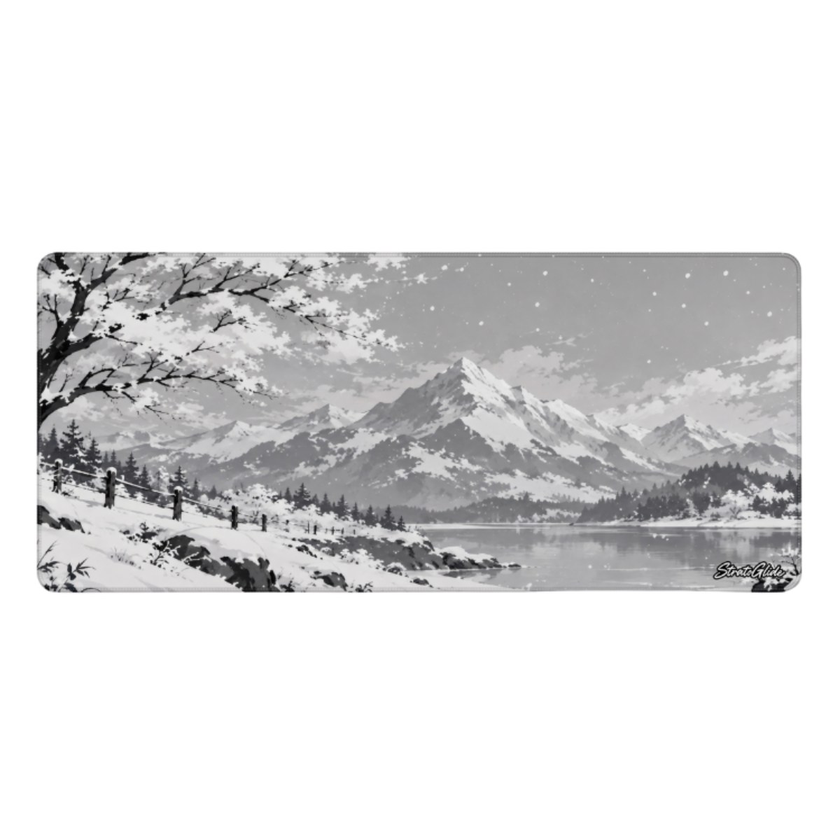 White Snowy Mountain mouse pad